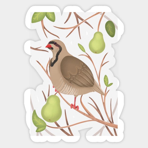 The Partridge and the Pear Tree Sticker by takoto